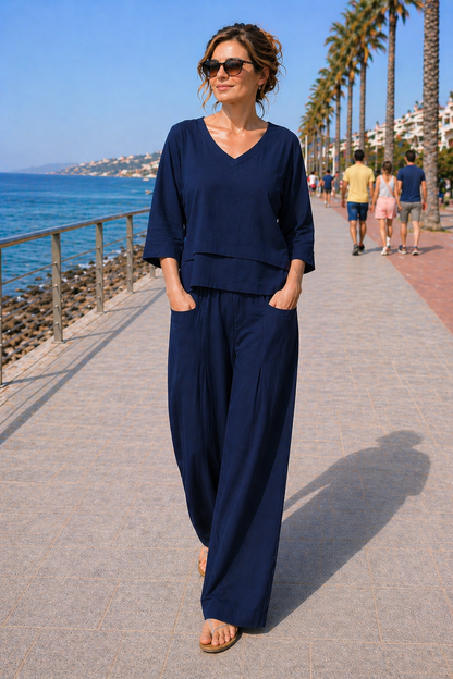 Conjunto Riviera™ — lino transpirable, elegante y cómodo todo el día