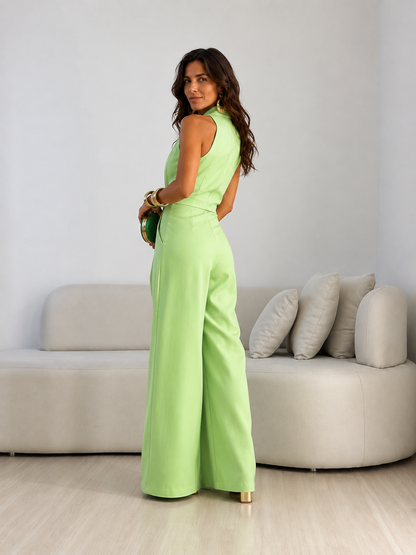 Isabella™ Jumpsuit — elegant draping with front tie, flawless for every occasion