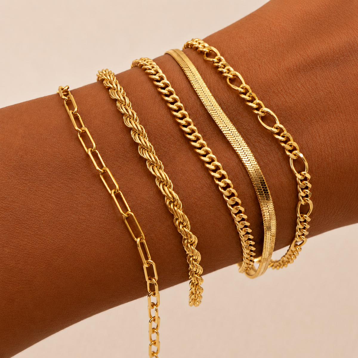 Stacked Gold Bracelet Set