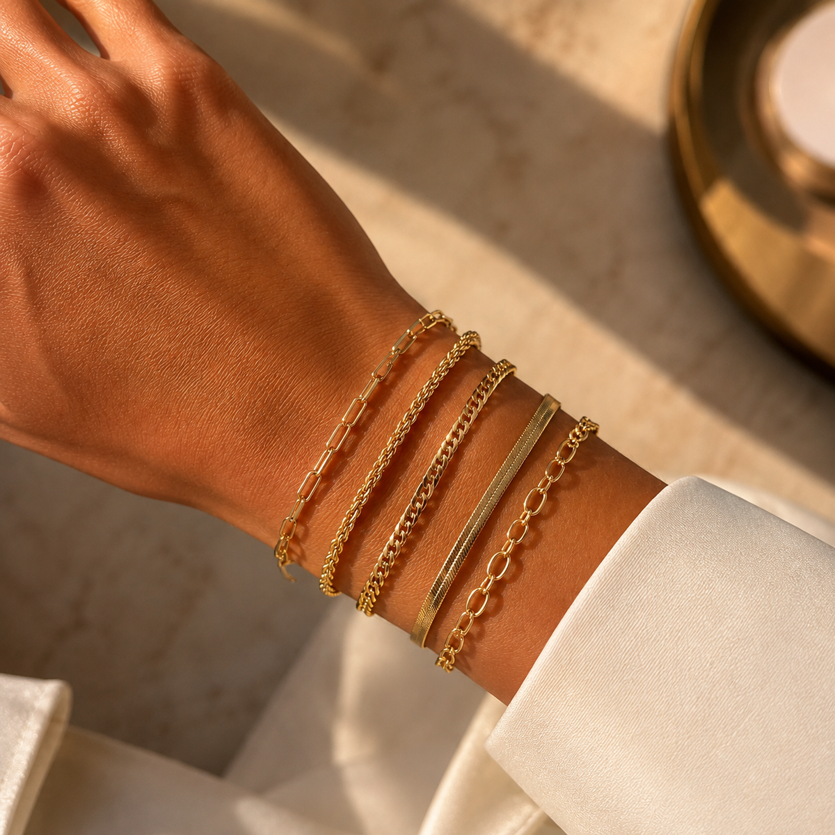 Stacked Gold Bracelet Set