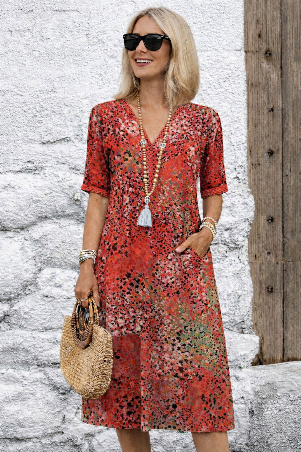 Vestido Verónica™ — midi fluido y elegante para el día a día