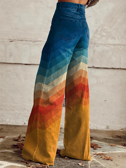 Léa™ Pants — retro zigzag wide leg, comfortable and different